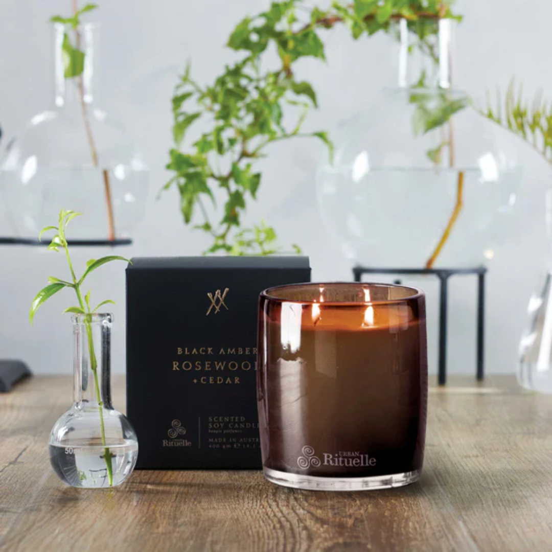Urban Rituelle Black Amber, Rosewood & Cedar Candle 400g