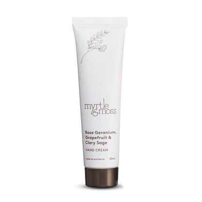 Myrtle & Moss Hand Cream Rose Geranium, Grapefruit & Clary Sage 30mL