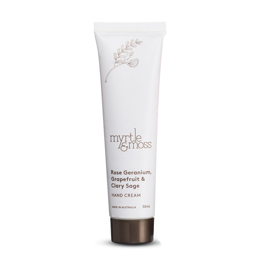 Myrtle & Moss Hand Cream Rose Geranium, Grapefruit & Clary Sage 30mL
