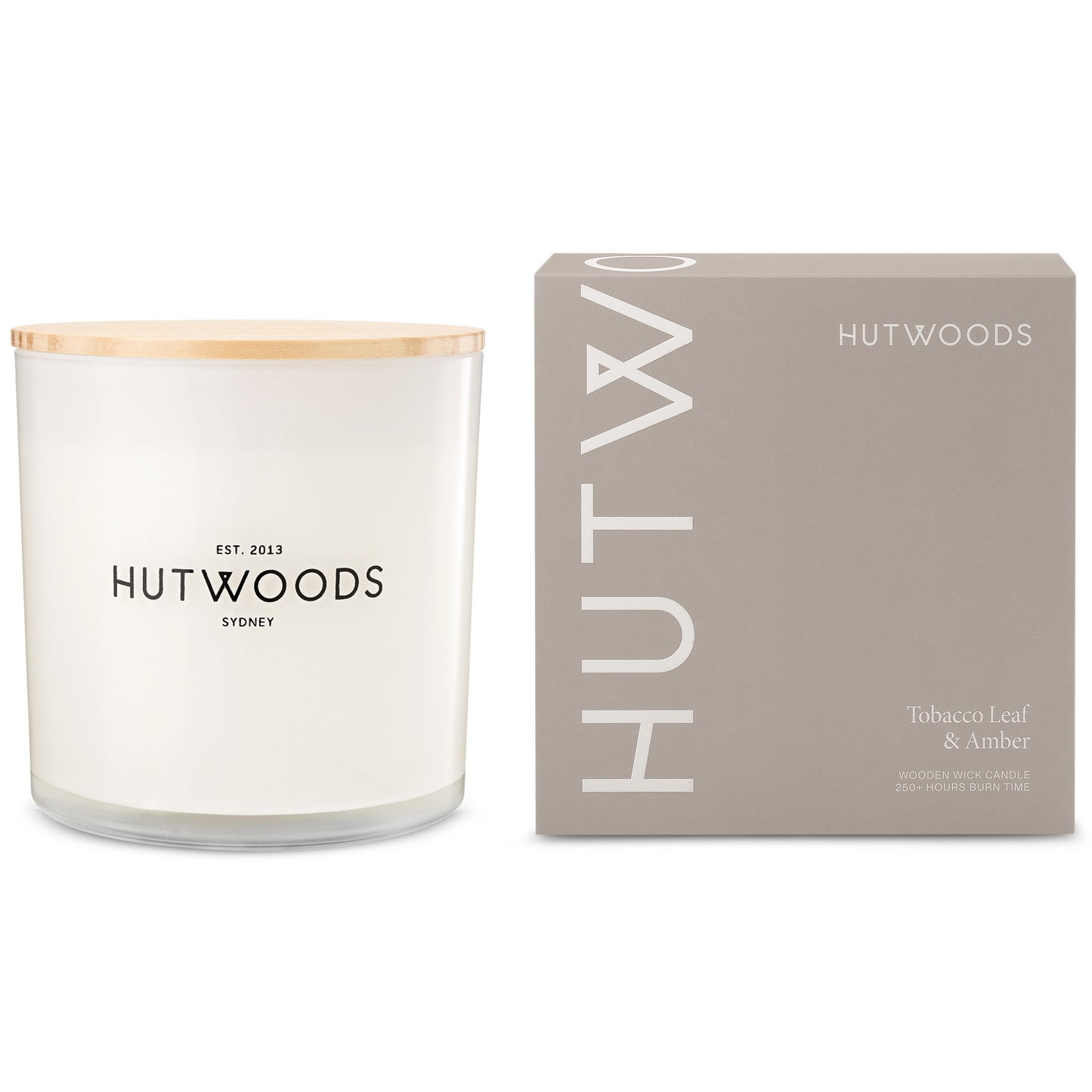 Hutwoods Tobacco Leaf & Amber Candle Extra Large 250+ Hours Burn Time - The Perfume Company