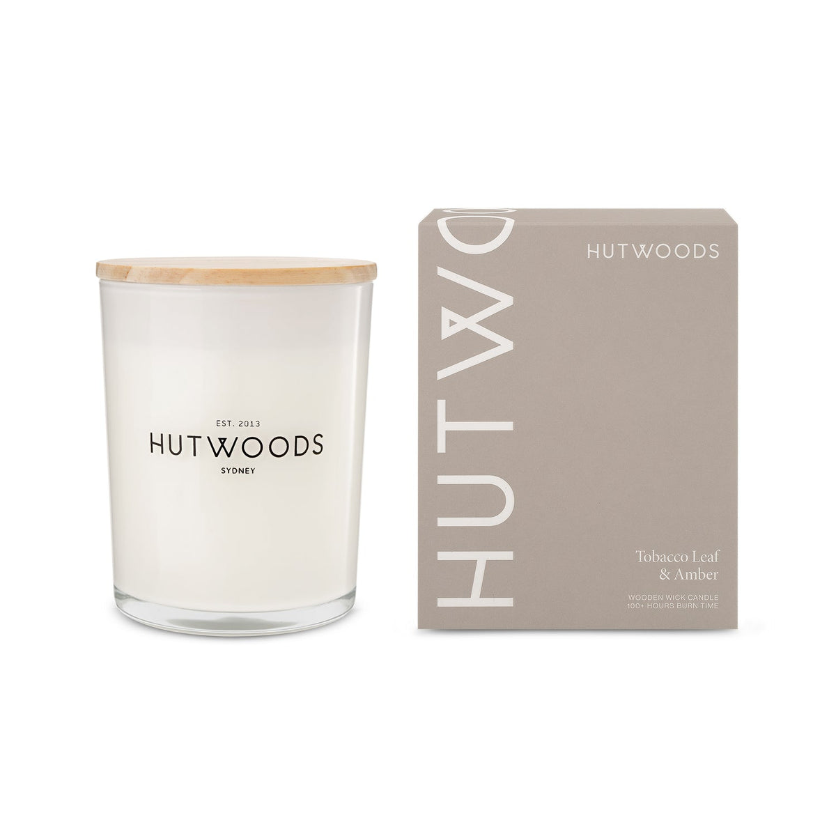 Hutwoods Tobacco Leaf & Amber Large Candle 500g & Reed Diffuser 200mL Bundle - The Gift Company