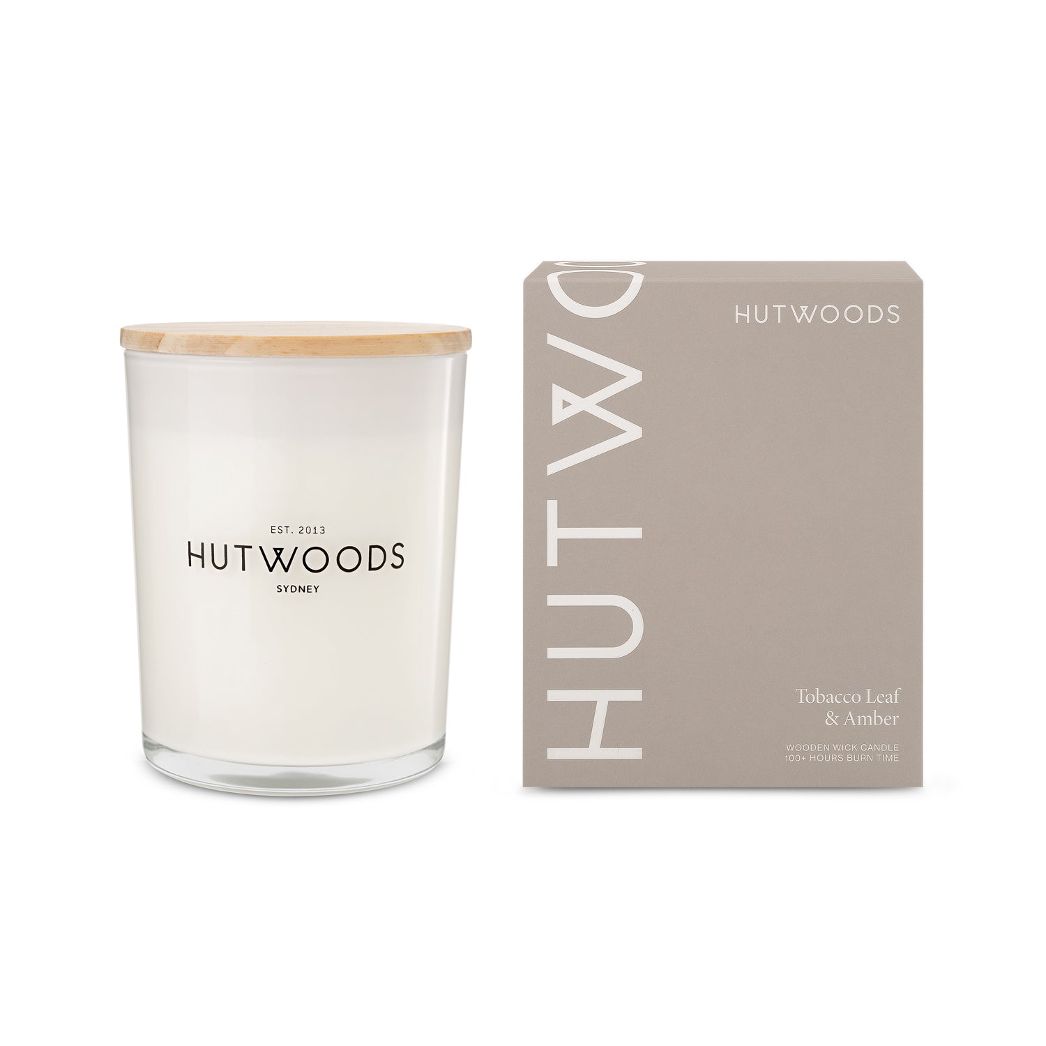 Hutwoods Tobacco Leaf & Amber Large Candle 500g & Reed Diffuser 200mL Bundle - The Gift Company