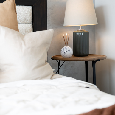 Everlasting Candle Co - Everlasting Candle Co Neva Signature Set - White Marble Vase & Champagne Candle Sticks - The Perfume Company