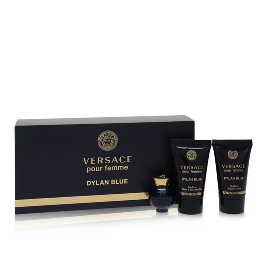 Versace Dylan Blue Pour Femme Gift Set Mini Eau de Parfum + Body Lotion + Shower Gel