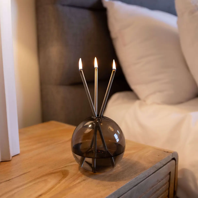 Everlasting Candle Co - Everlasting Candle Co Neva Signature Set - Storm Vase & Silver Candle Sticks - The Perfume Company