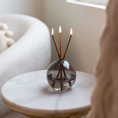 Everlasting Candle Co - Everlasting Candle Co Neva Signature Set - Storm Vase & Champagne Candle Sticks - The Perfume Company
