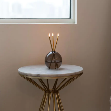 Everlasting Candle Co - Everlasting Candle Co Neva Signature Set - Storm Vase & Gold Candle Sticks - The Perfume Company