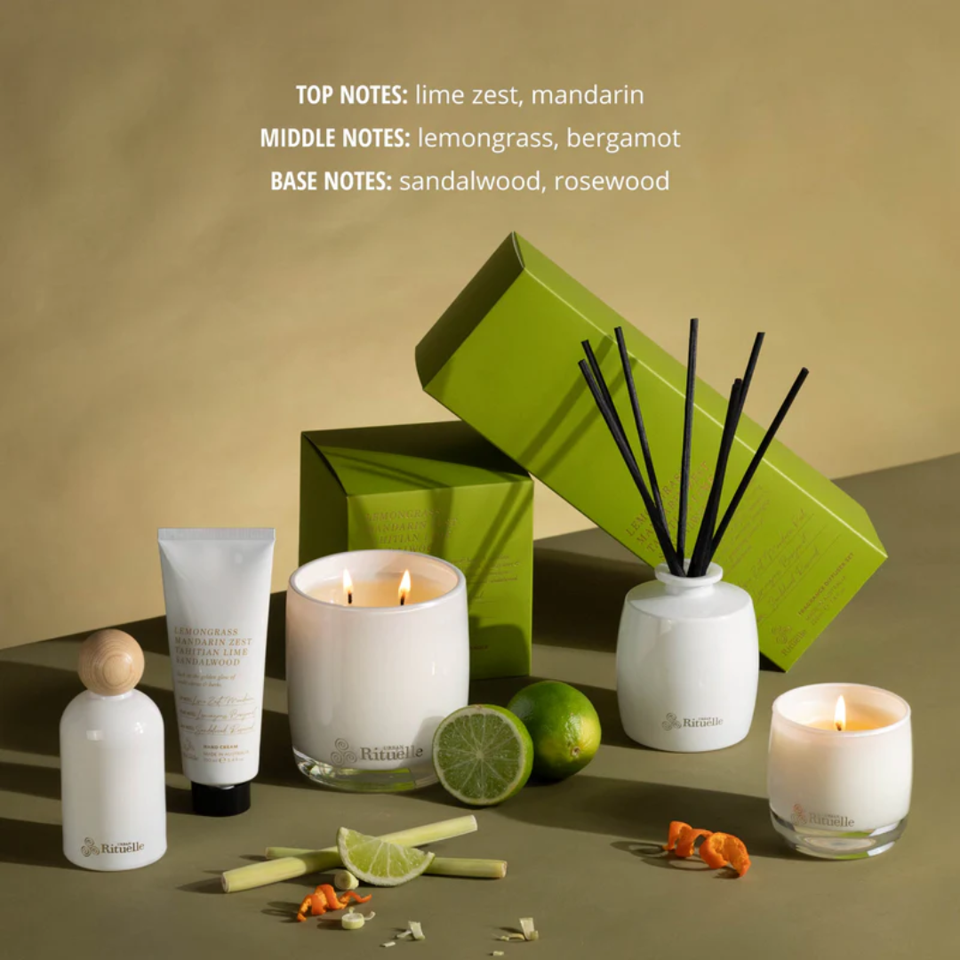 Urban Rituelle Lemongrass, Mandarin Zest, Tahitian Lime, Sandalwood Scented Soy Candle 400g
