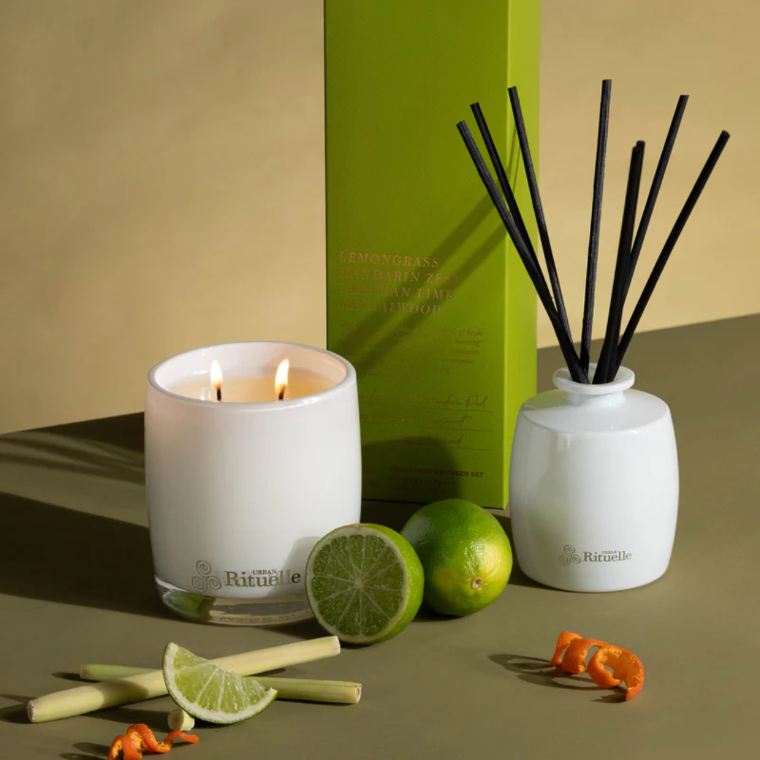 Urban Rituelle Lemongrass, Mandarin Zest, Tahitian Lime, Sandalwood Scented Soy Candle 400g