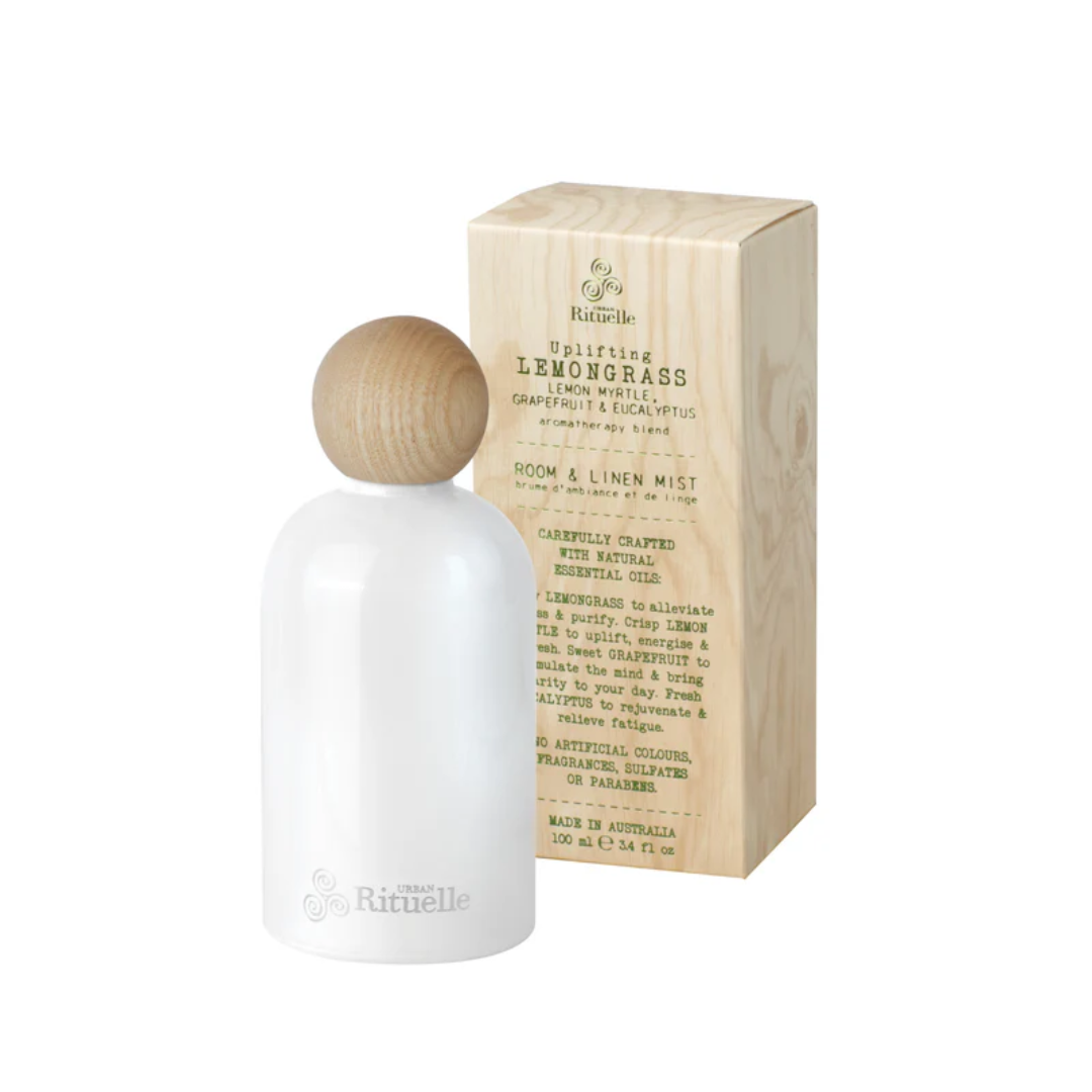 Urban Rituelle Lemongrass, Lemon Myrtle, Grapefruit & Eucalyptus Room & Linen Mist 100mL - The Perfume Company