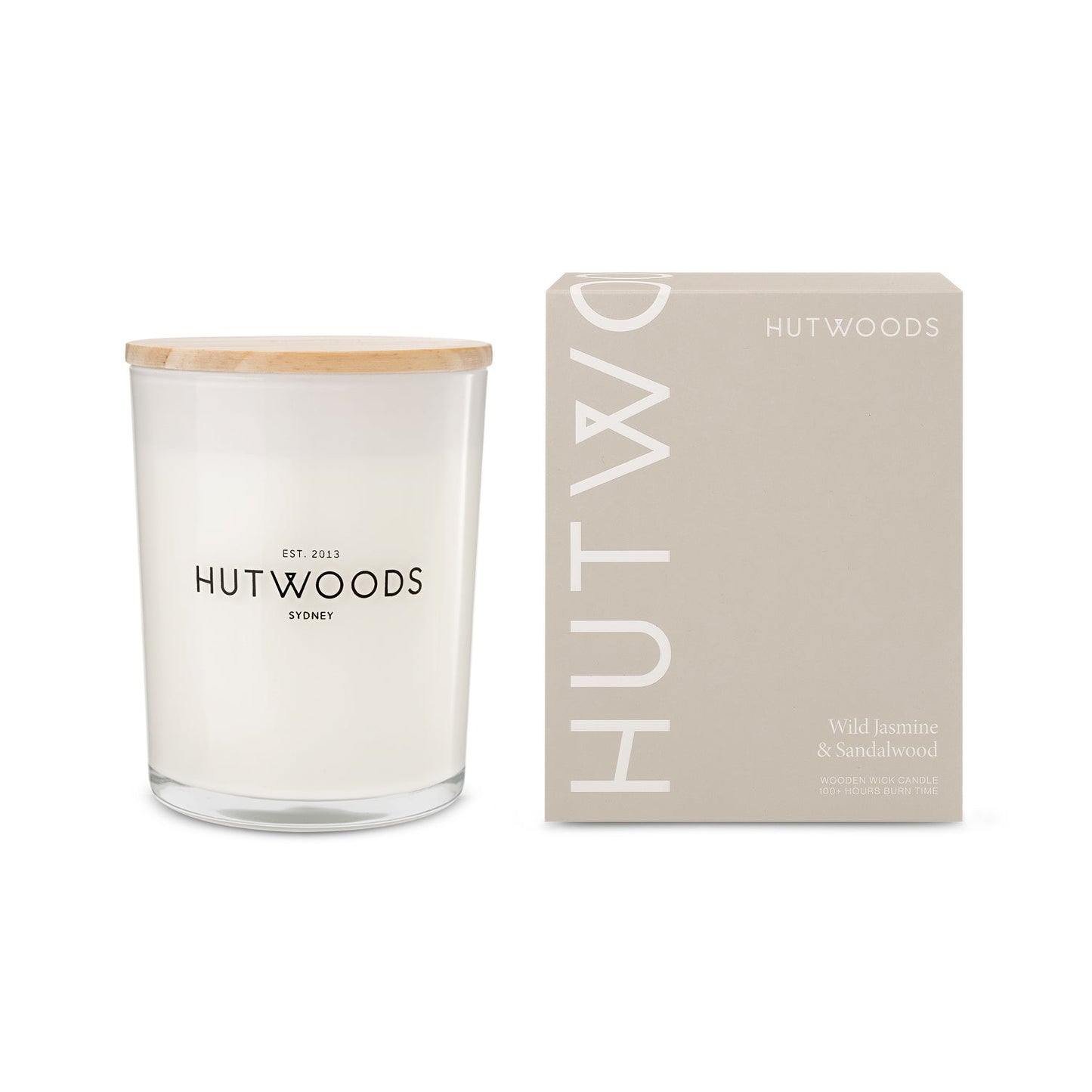 Hutwoods Wild Jasmine & Sandalwood Large Candle 500g & Reed Diffuser 200mL Bundle - The Gift Company