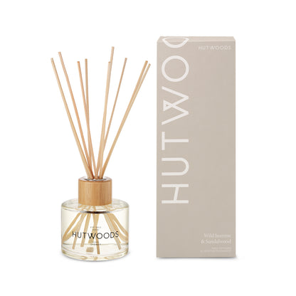 Hutwoods Wild Jasmine & Sandalwood Large Candle 500g & Reed Diffuser 200mL Bundle image 2