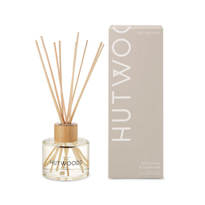 Hutwoods Wild Jasmine & Sandalwood Large Candle 500g & Reed Diffuser 200mL Bundle image 2