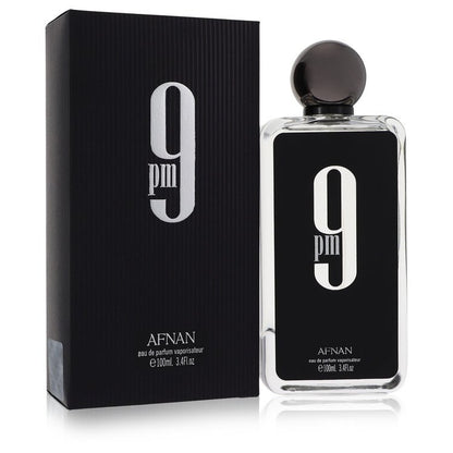 Afnan 9PM Eau de Parfum Amber Vanilla 100mL bottle and box