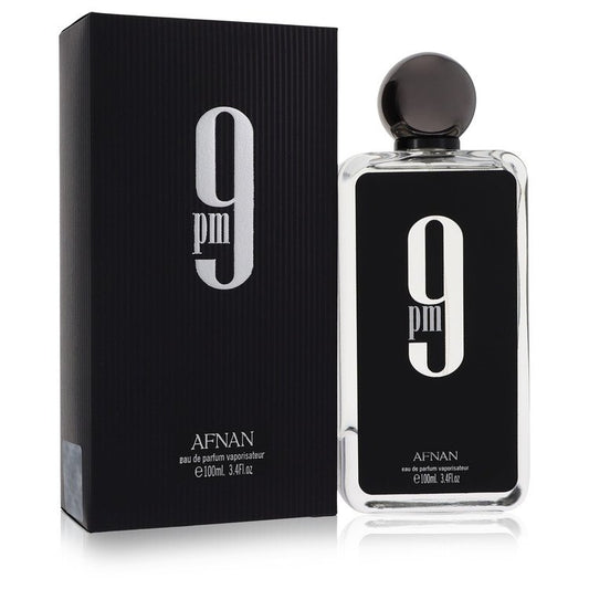 Afnan 9PM Eau de Parfum Amber Vanilla 100mL bottle and box