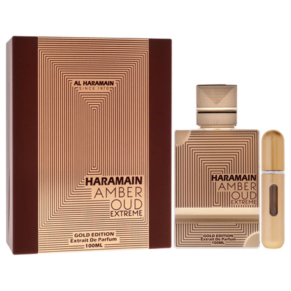 Al Haramain Amber Oud Gold Edition Extreme Gift Set 100mL Pure Perfume + 10mL Refillable Spray additional product image