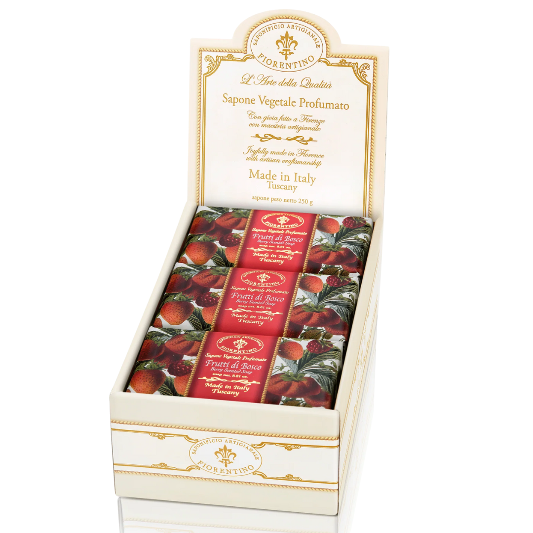 Bath Soap Bar - Saponificio Artigianale Fiorentino - Saponificio Artigianale Fiorentino Berries Bar Soap 6 x 250g - The Gift Company