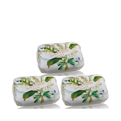 Bath Soap Bar - Saponificio Artigianale Fiorentino - Saponificio Artigianale Fiorentino Lily of the Valley Bar Soap Set of 3 x 200g - The Gift Company