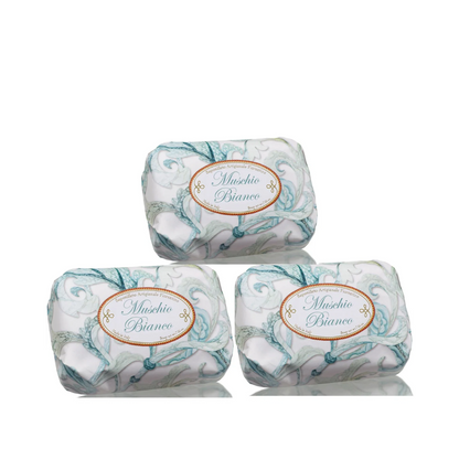 Bath Soap Bar - Saponificio Artigianale Fiorentino - Saponificio Artigianale Fiorentino White Musk Bar Soap Set of 3 x 200g - The Gift Company