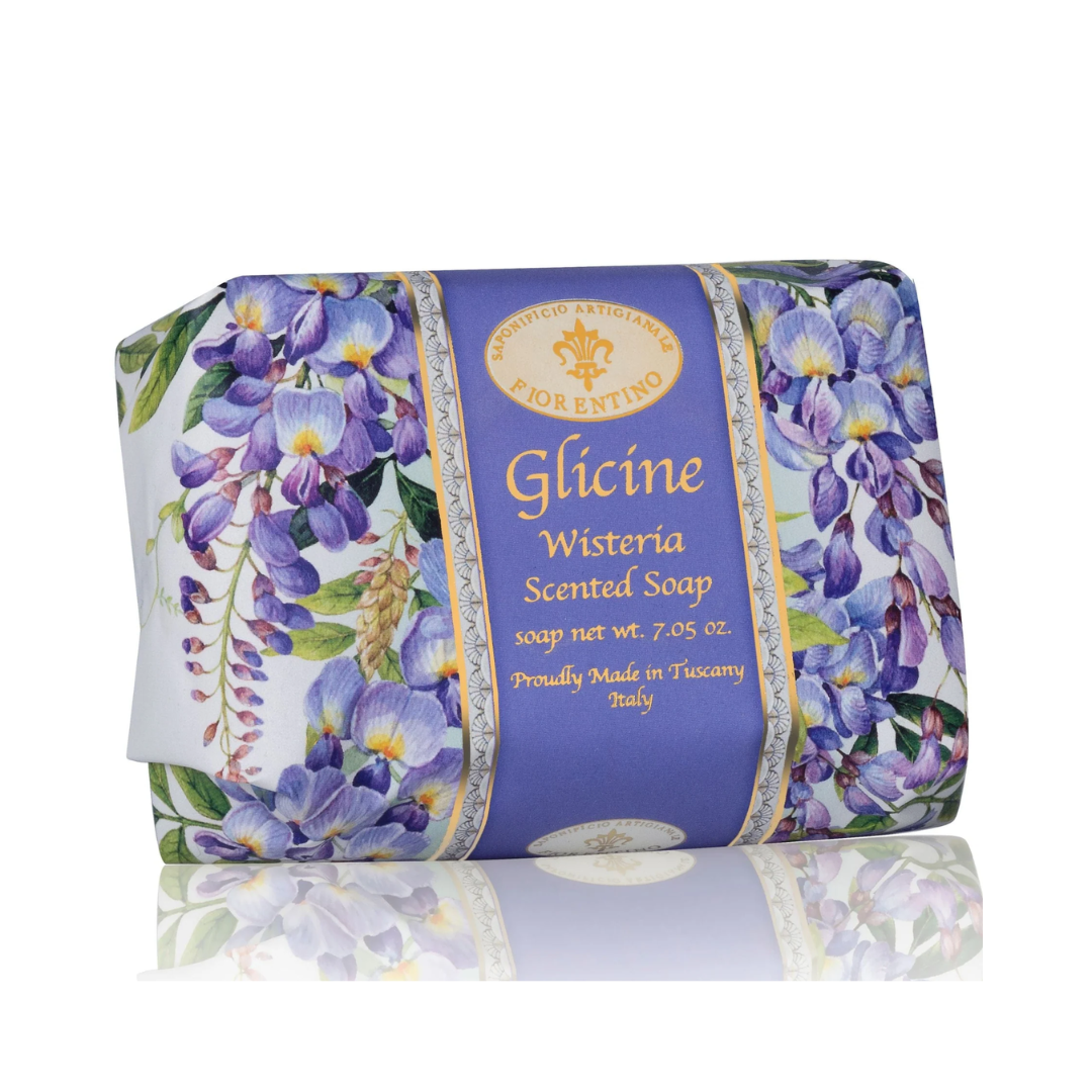 Bath Soap Bar - Saponificio Artigianale Fiorentino - Saponificio Artigianale Fiorentino Wisteria Bar Soap Set of 12 x 200g - The Gift Company