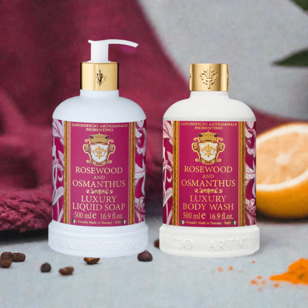 Body and Hand Wash Bundles - Saponificio Artigianale Fiorentino - Saponificio Artigianale Fiorentino Rosewood & Osmanthus Body & Hand Wash Set - The Gift Company