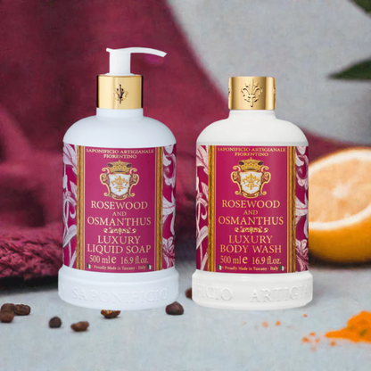 Body and Hand Wash Bundles - Saponificio Artigianale Fiorentino - Saponificio Artigianale Fiorentino Rosewood & Osmanthus Body & Hand Wash Set - The Gift Company