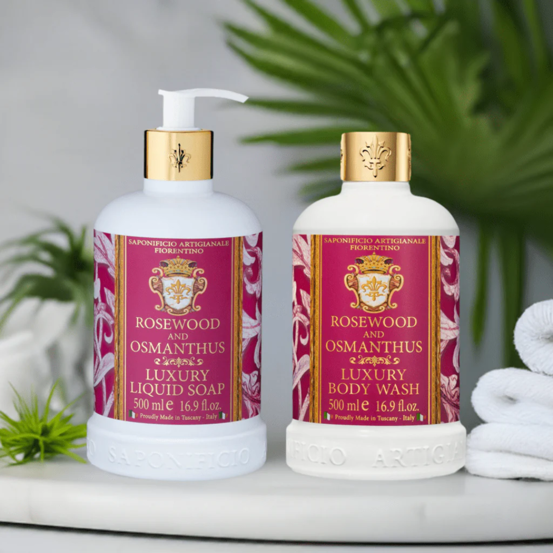 Body and Hand Wash Bundles - Saponificio Artigianale Fiorentino - Saponificio Artigianale Fiorentino Rosewood & Osmanthus Body & Hand Wash Set - The Gift Company