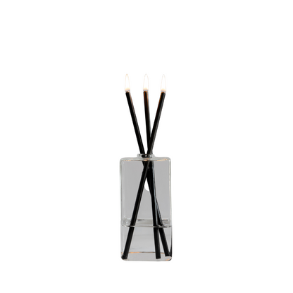 Candle - Everlasting Candle Co - Everlasting Candle Co Jervis Signature Set - Clear Vase & Black Candle Sticks - The Perfume Company