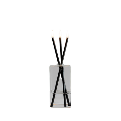 Everlasting Candle Co Jervis Signature Set - Clear Vase & Black Candle Sticks
