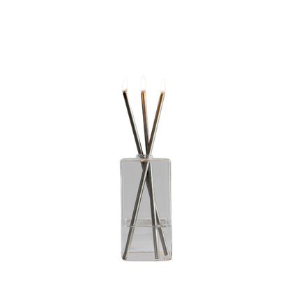 Candle - Everlasting Candle Co - Everlasting Candle Co Jervis Signature Set - Clear Vase & Silver Candle Sticks - The Perfume Company