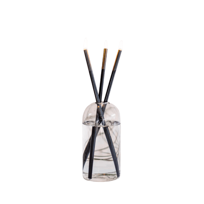 Candle - Everlasting Candle Co - Everlasting Candle Co Wylie Signature Set - Clear Vase & Black Candle Sticks - The Perfume Company