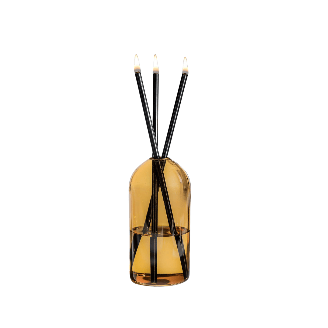 Candle - Everlasting Candle Co - Everlasting Candle Co Wylie Signature Set - Golden Hour Vase & Black Candle Sticks - The Perfume Company