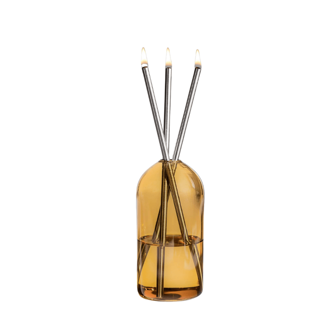 Candle - Everlasting Candle Co - Everlasting Candle Co Wylie Signature Set - Golden Hour Vase & Silver Candle Sticks - The Perfume Company