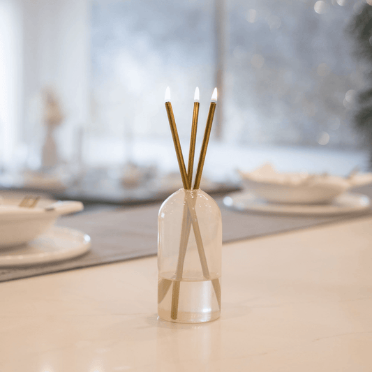 Candle - Everlasting Candle Co - Everlasting Candle Co Wylie Signature Set - Pampas Vase & Gold Candle Sticks - The Perfume Company