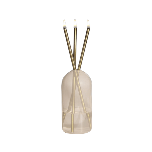 Candle - Everlasting Candle Co - Everlasting Candle Co Wylie Signature Set - Pampas Vase & Gold Candle Sticks - The Perfume Company