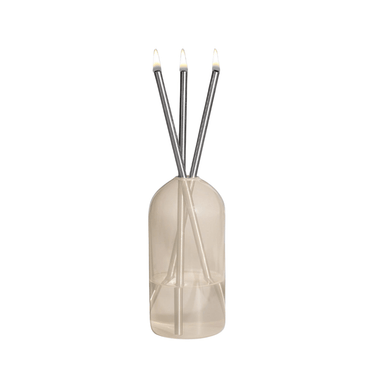 Everlasting Candle Co Wylie Signature Set - Pampas Vase & Silver Candle Sticks