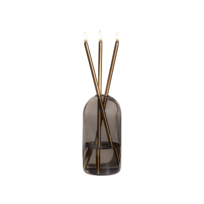 Candle - Everlasting Candle Co - Everlasting Candle Co Wylie Signature Set - Storm Vase & Champagne Candle Sticks - The Perfume Company