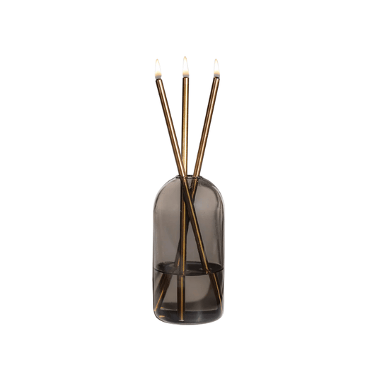 Candle - Everlasting Candle Co - Everlasting Candle Co Wylie Signature Set - Storm Vase & Champagne Candle Sticks - The Perfume Company