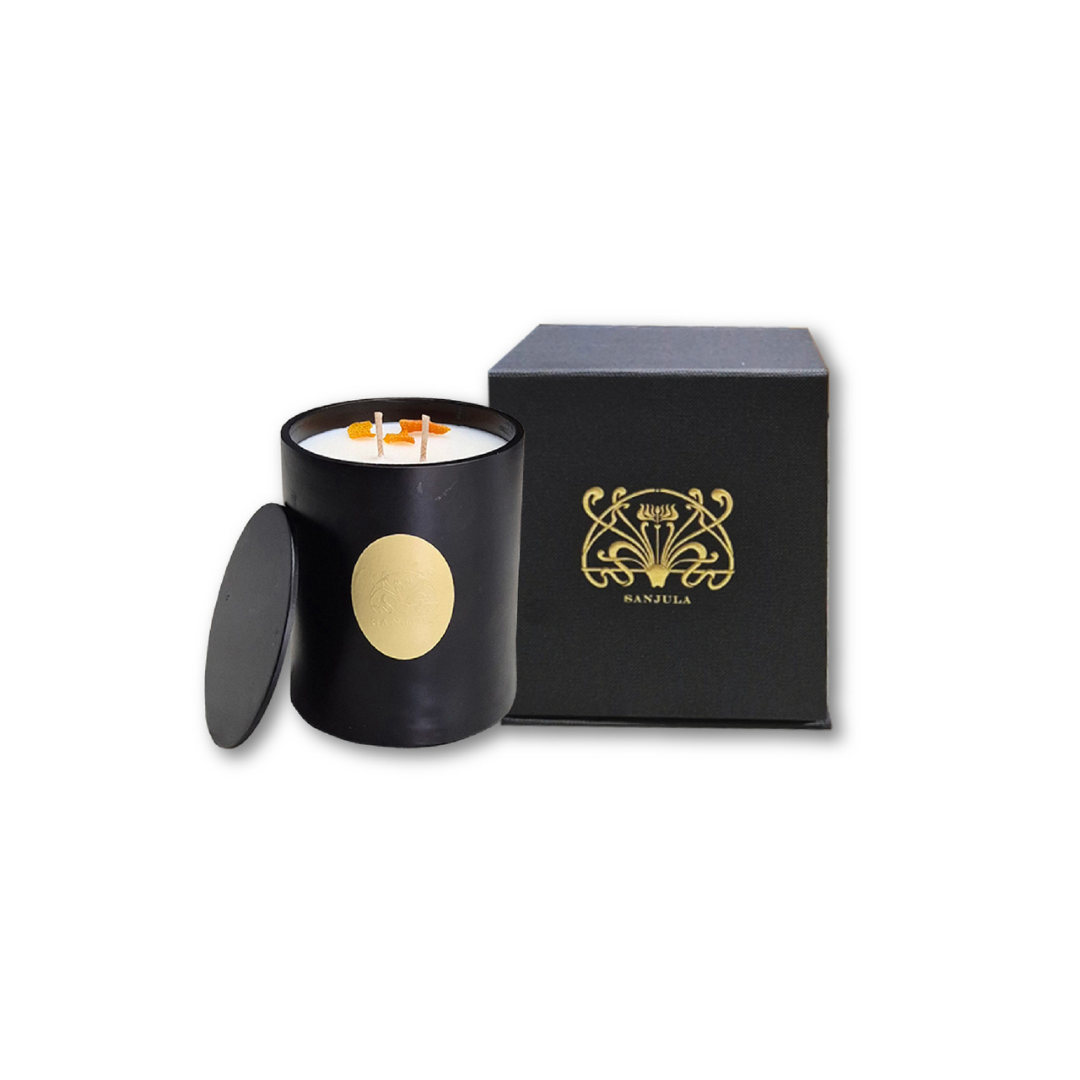 Candle - SANJULA - SANJULA Luxury Tin Candle | Sandalwood & Spiced Orange 400mL - The Gift Company