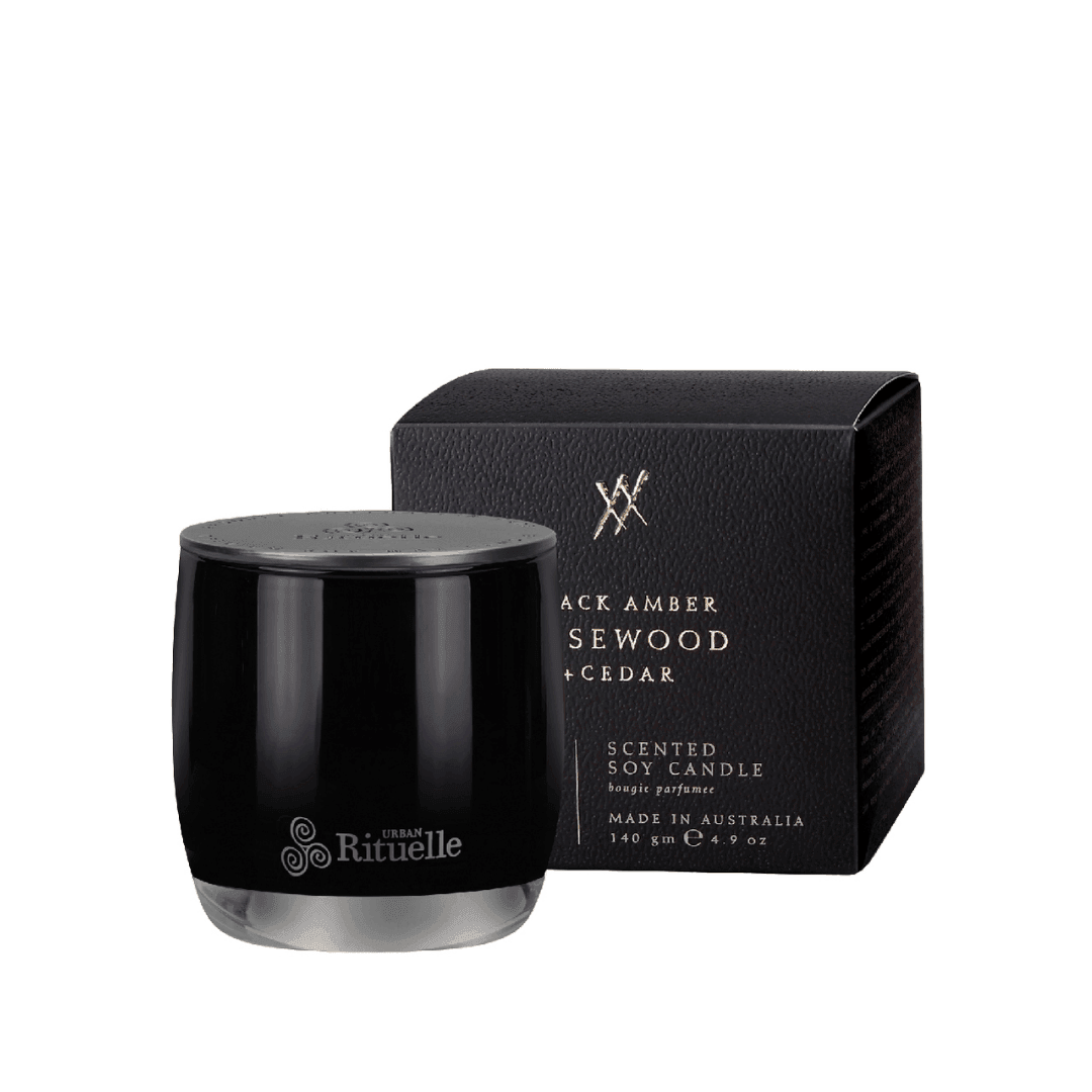 Urban Rituelle Black Amber, Rosewood & Cedar Candle 140g - The Perfume Company