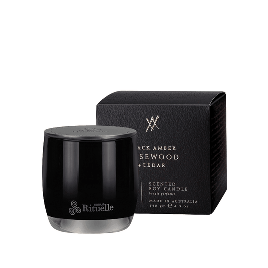 Urban Rituelle Black Amber, Rosewood & Cedar Candle 140g - The Perfume Company