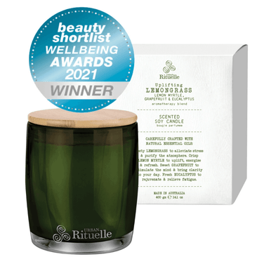 Urban Rituelle Lemongrass, Lemon Myrtle, Grapefruit & Eucalyptus Candle 400g