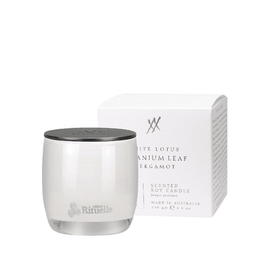 Urban Rituelle White Lotus, Geranium Leaf & Bergamot Candle 140g - The Perfume Company