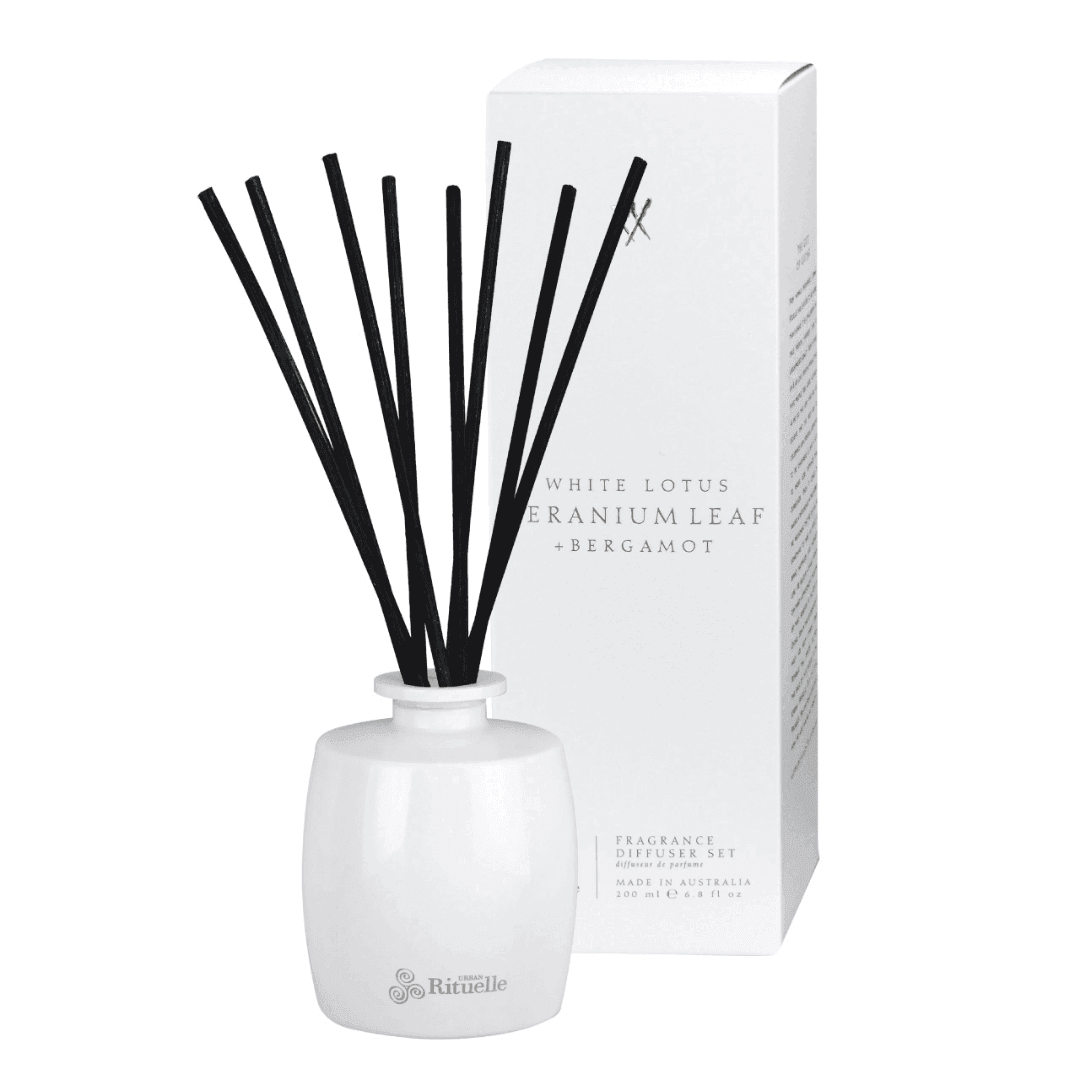 Urban Rituelle Diffuser - White Lotus, Geranium Leaf & Bergamot 200mL - The Perfume Company