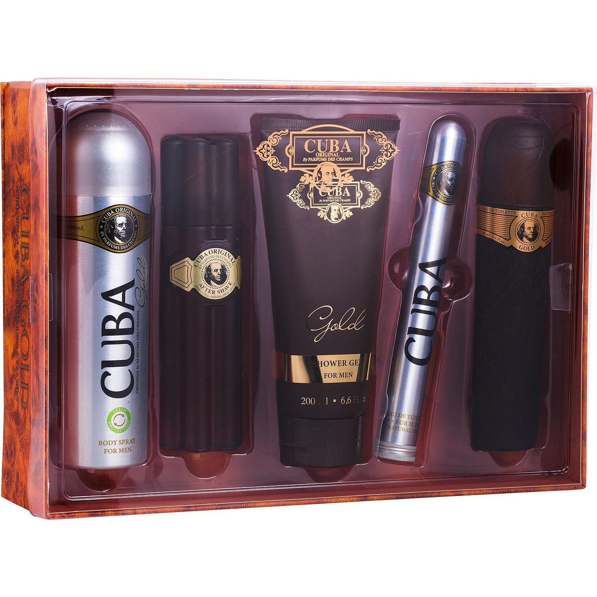 Fragluxe Cuba Gold Gift Set 100mL EDT + 35mL EDT + 200mL Body Spray + 100mL After Shave additional product image