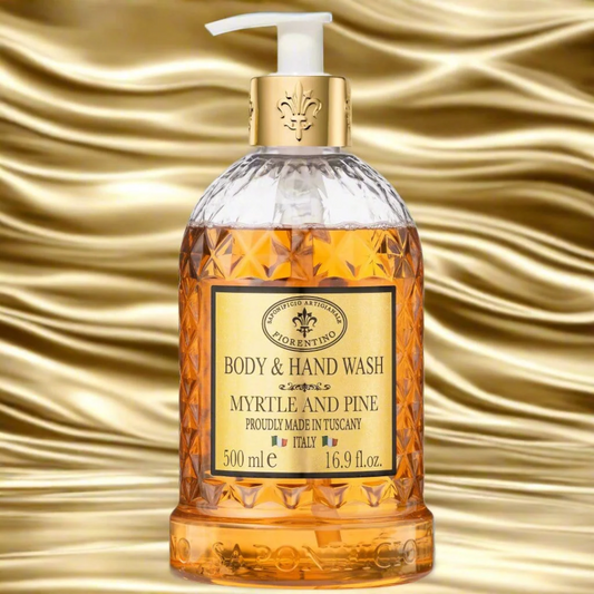 Hand & Body Wash - Saponificio Artigianale Fiorentino - Saponificio Artigianale Fiorentino Body & Hand Wash Myrtle & Pine 500ml - The Gift Company