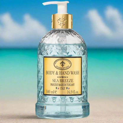 Hand & Body Wash - Saponificio Artigianale Fiorentino - Saponificio Artigianale Fiorentino Body & Hand Wash Sea Breeze 500ml - The Gift Company