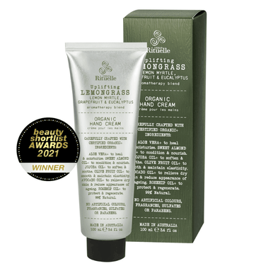 Urban Rituelle Organic Hand Cream - Lemongrass, Lemon Myrtle, Grapefruit & Eucalyptus 100mL
