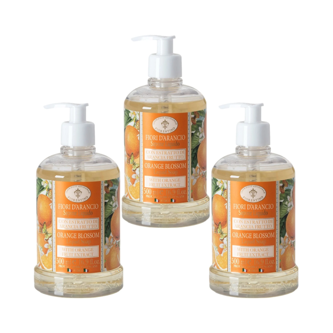 Hand Wash - Saponificio Artigianale Fiorentino - Saponificio Artigianale Fiorentino Orange Blossom Hand Wash Bundle Set 3 x 500ml - The Gift Company