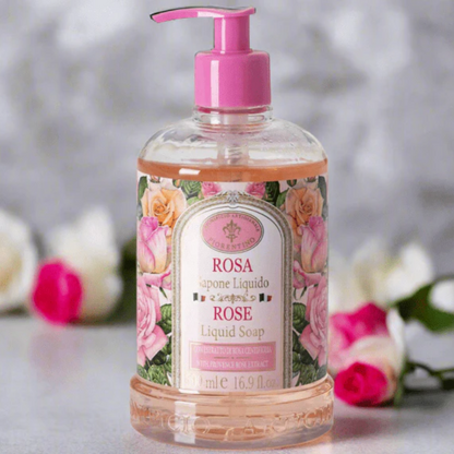 Hand Wash - Saponificio Artigianale Fiorentino - Saponificio Artigianale Fiorentino Rose Hand Wash Set of 3 x 500ml - The Gift Company